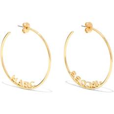 Marc Jacobs Gold Plated Earrings Marc Jacobs Monogram Hoops in Metallic Gold