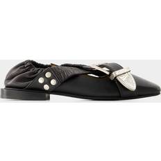 Toga Pulla Black Buckle Ballerina Flats AJ928 Black IT