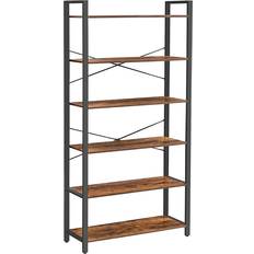 Brown Book Shelves Vasagle 6-Tier Unit Book Shelf
