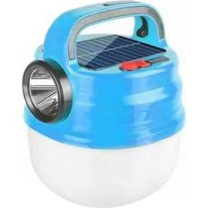 Tlily 80W Portable Outdoor Solar Power Camping Light USB Rechargeable Tent Lamp Camp Lanterns Emergency Lights,Blue