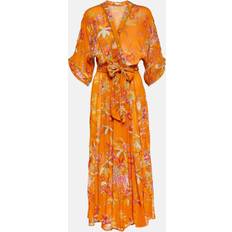 Poupette St Barth Adha floral maxi dress orange