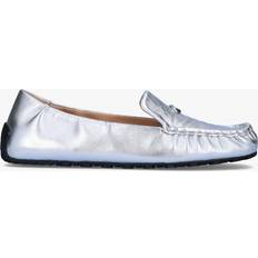 Silver - Women Loafers Coach Ronnie Silver Metallic Leather Loafers 6, Colour: Silver