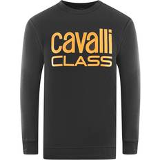 Roberto Cavalli Class Bold Brand Logo Black Sweatshirt