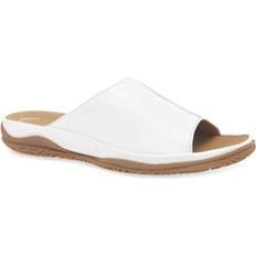 Gabor Slides Gabor 'Idol' Leather Wide Fit Casual Sliders White