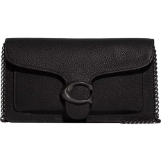 Black - Leather Bags Coach Tabby Clutch With Chain - Pewter/Black