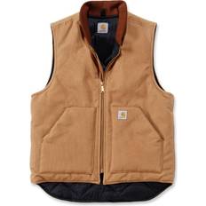 3XL Vests Carhartt Relaxed Fit Firm Duck Insulated Rib Collar Vest - Brown