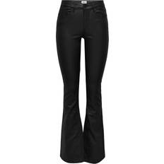 Only Blush Coated Skinny Flared Pant - Black