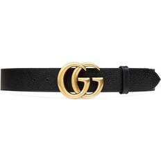 Gucci Women Accessories Gucci GG Marmont Thin Belt - Black