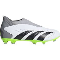 Adidas Indoor Football Shoes adidas Junior Predator Accuracy.3 Laceless FG - Cloud White/Core Black/Lucid Lemon