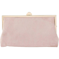Polyester Clutches Accessorize Suedette Clip Frame Clutch Bag - Nude