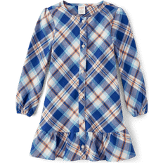 Gymboree Girl's Matching Family Plaid Twill Shirt Dress - Halo White