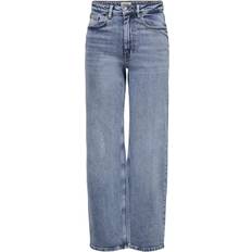 Only Juicy High Waist Wide Leg Jeans - Blue/Medium Blue Denim