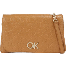 Calvin Klein Faux Leather Shoulder Bag - Brown Sugar