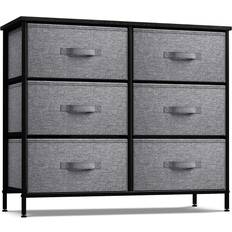 Sorbus Dresser with 6 Drawers Black Chest of Drawer 80x62.5cm