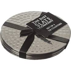 Just Slate Flat Hammered Coaster 10cm 4pcs