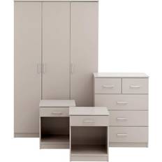 Shelves Wardrobes GFW Panama Light Grey Wardrobe 101x165cm 4pcs