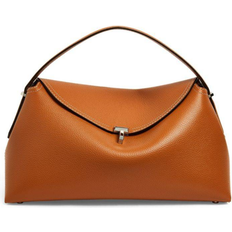 Toteme T-Lock Leather Top-Handle Bag 105 TAN