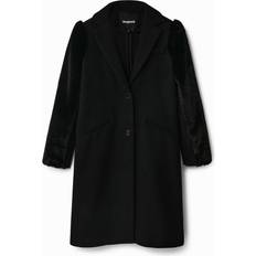 Desigual S - Women Coats Desigual Wollmantel Felloptik BLACK BLACK, XS