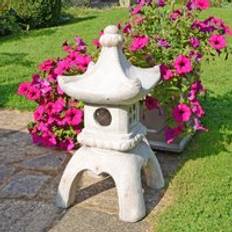 Solstice Sculptures Pagoda Lantern Large 63Cm Weathered Light Stone