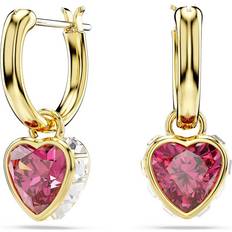 Swarovski Gold Plated Earrings Swarovski Chroma drop earrings, Heart, Red, Gold-tone plated