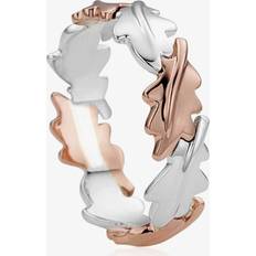 Clogau Silver 9ct Rose Gold Royal Oak Leaf Ring 3SOLR/M Two Colour