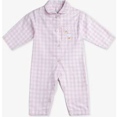 Trotters Baby Freya Gingham All in One Pyjamas, Pale Pink