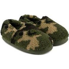 Totes Kids' Camouflage Slippers, Green/Black