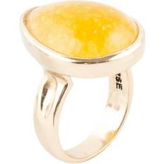 Barse Yellow Quartz and Bronze Drop Ring