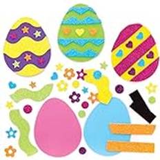 Yellow DIY Baker Ross Baker Ross AT436 Easter Egg Mix & Match Magnet Kits Pack of 10, Ideal For Kids' Arts And Crafts, Educational Toys, Gifts, Keepsakes