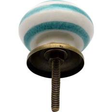 Nicola Spring Round Ceramic Cabinet Knobs Pack of 6 Turquoise Turquoise