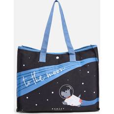Fabric Tote Bags Radley To The Moon And Back Again Large Cotton-Canvas Tote Bag Black
