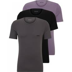 Hugo Boss M - Men T-shirts & Tank Tops Hugo Boss Classic T-shirt 3-pack - Black/Purple/Charcoal