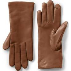 Lands' End Women Gloves & Mittens Lands' End Womens Cashmere Lined Leather Tech Gloves Cognac Regular