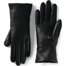 Lands' End Women Gloves & Mittens Lands' End Womens Cashmere Lined Leather Tech Gloves Black Regular