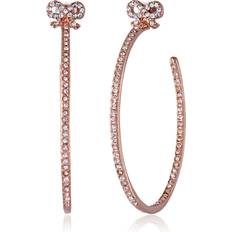 Betsey Johnson Crystal Bow Hoop Earrings