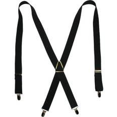 CTM Men's Elastic X-Back Suspenders with Brass Hardware, Black