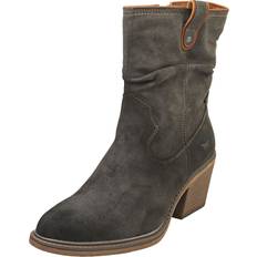 Mustang Side Zip Heel Womens Ankle Boots in Dark Grey