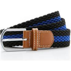 Unisex Belts ASQUITH & FOX Two Colour Stripe Braid Stretch Belt Black One