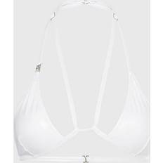 White Bikini Tops Calvin Klein Triangle Bikini Top CK Festive White