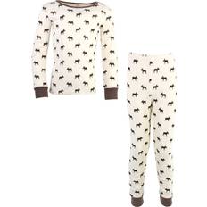 Touched By Nature Touched by Nature Kids' Organic Cotton Tight-Fit Pajama Set, Moose, 3-Toddler