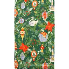 Polyester Tablecloths Furn Deck The Halls Washable Festive Tablecloth Green