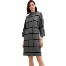 Checkered - Grey Dresses Tom Tailor Kleid 1034476 Grau Regular Fit