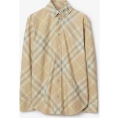 Beige Shirts Burberry Check Cotton Shirt