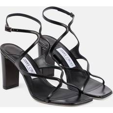 Laced Heeled Sandals Jimmy Choo Azie leather sandals black