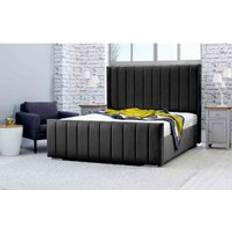 Eleganza Home Caira Plush 4 Solid Thick Bed Frame With Winged Headboard