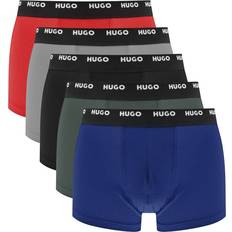 Hugo Boss Blue - Men Men's Underwear Hugo Boss Trunks with Logo Waistbands 5-pack - Red/Blue/Black