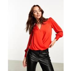 Red Blouses River Island Womens Blouse Red Long Sleeve Wrap