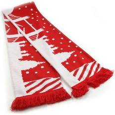 Men - Red Scarfs Universal Textiles Tower Bridge Christmas Scarf Red One