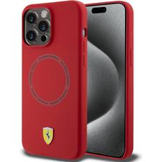 Ferrari iPhone 15 Pro Max Cover Silicone MagSafe Rød