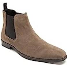 Grey - Men Boots 'Addison' Formal Suede Chelsea Boots Grey
